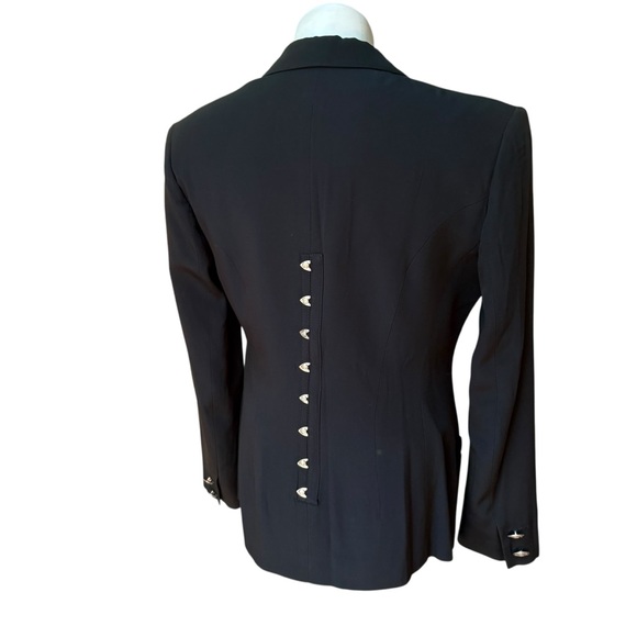 Vintage 90’s Versace Jeans Couture Black Wool Blazer, Sz 6 - Picture 4 of 16